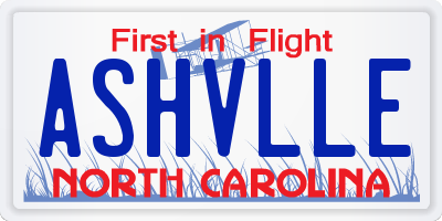 NC license plate ASHVLLE