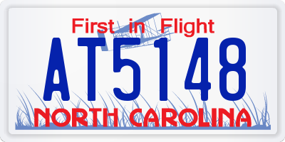 NC license plate AT5148