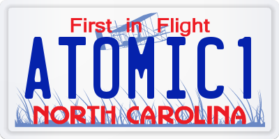 NC license plate ATOMIC1