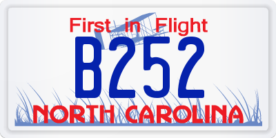 NC license plate B252