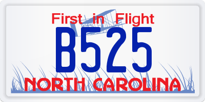 NC license plate B525