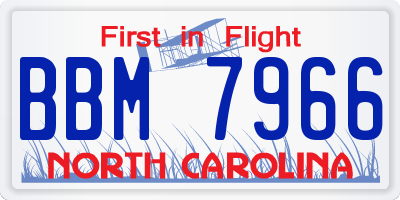 NC license plate BBM7966