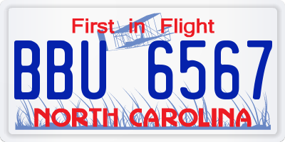 NC license plate BBU6567