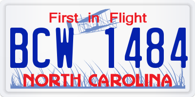 NC license plate BCW1484