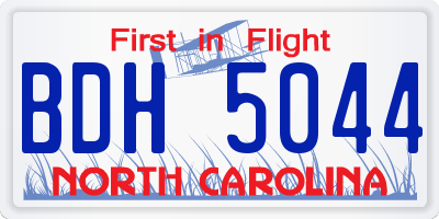 NC license plate BDH5044