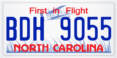 NC license plate BDH9055