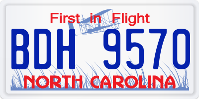 NC license plate BDH9570