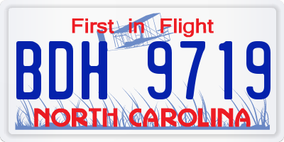 NC license plate BDH9719