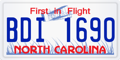 NC license plate BDI1690