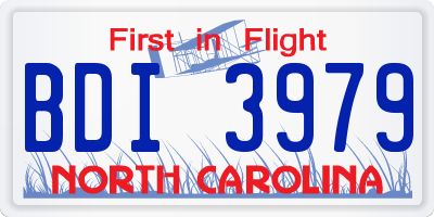 NC license plate BDI3979