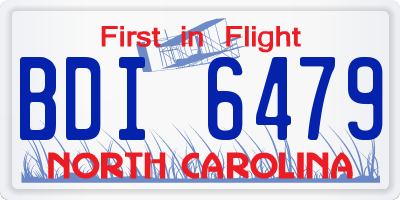 NC license plate BDI6479