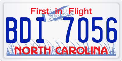 NC license plate BDI7056