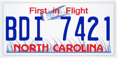 NC license plate BDI7421