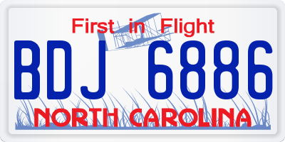 NC license plate BDJ6886