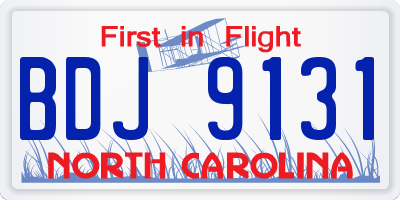 NC license plate BDJ9131