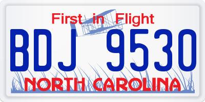 NC license plate BDJ9530