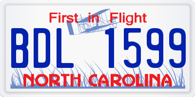 NC license plate BDL1599