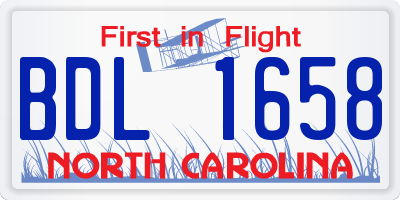 NC license plate BDL1658