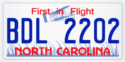 NC license plate BDL2202