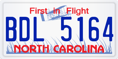 NC license plate BDL5164