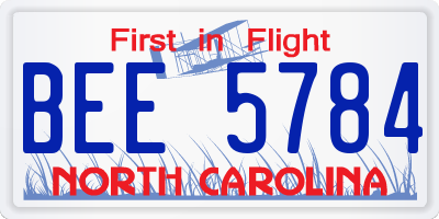 NC license plate BEE5784