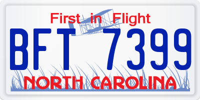 NC license plate BFT7399