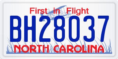 NC license plate BH28037