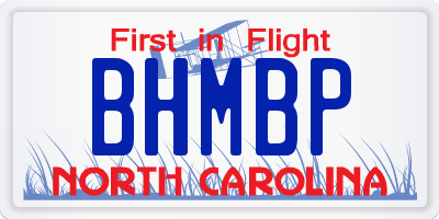 NC license plate BHMBP