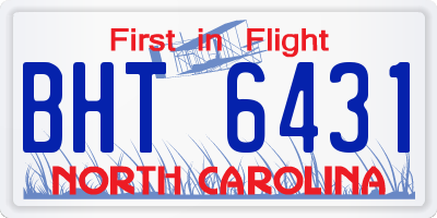 NC license plate BHT6431