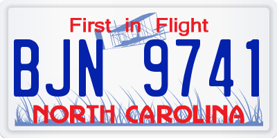 NC license plate BJN9741