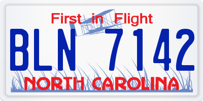 NC license plate BLN7142