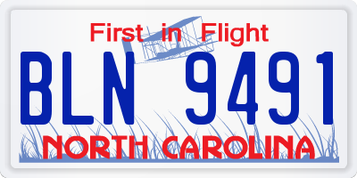 NC license plate BLN9491