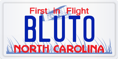 NC license plate BLUTO