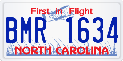 NC license plate BMR1634