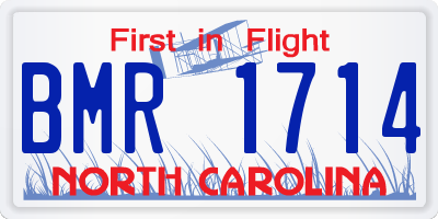 NC license plate BMR1714