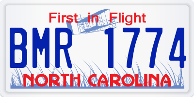 NC license plate BMR1774