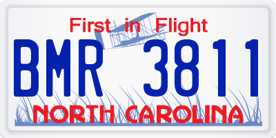 NC license plate BMR3811