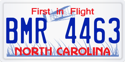 NC license plate BMR4463