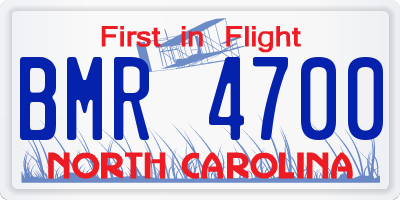 NC license plate BMR4700