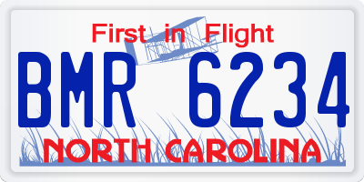 NC license plate BMR6234
