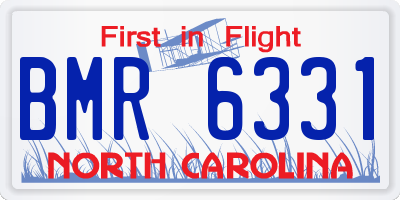 NC license plate BMR6331