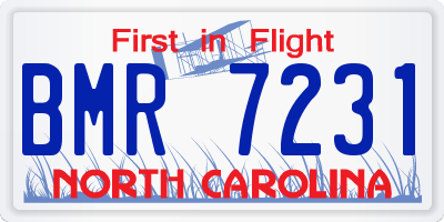 NC license plate BMR7231