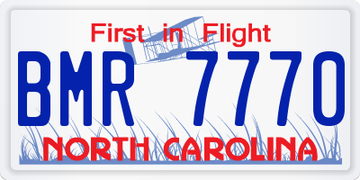 NC license plate BMR7770