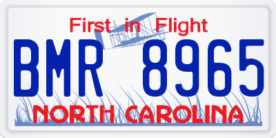 NC license plate BMR8965