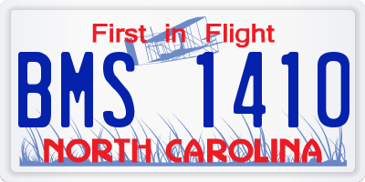 NC license plate BMS1410