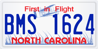 NC license plate BMS1624
