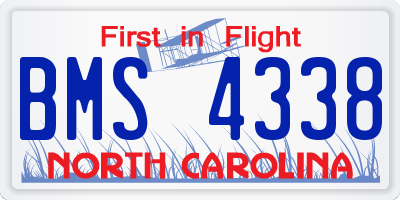 NC license plate BMS4338