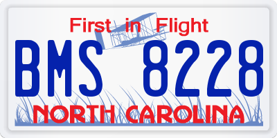 NC license plate BMS8228