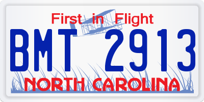NC license plate BMT2913