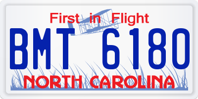 NC license plate BMT6180